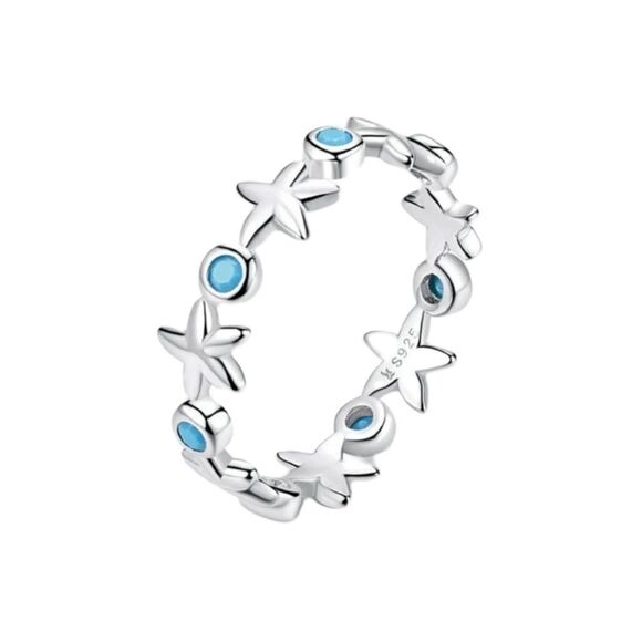 925 Sterling Silver Starfish Ring - Picture 1 of 9